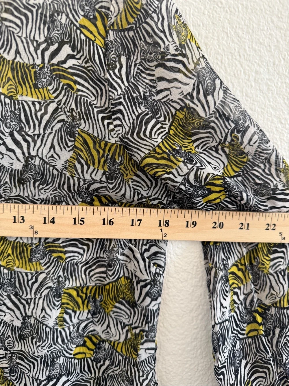 Banana Republic Sheer Zebra Print Long Sleeve with Front Cut Out Gold Bar